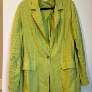 Free People Vibrant Green Blazer